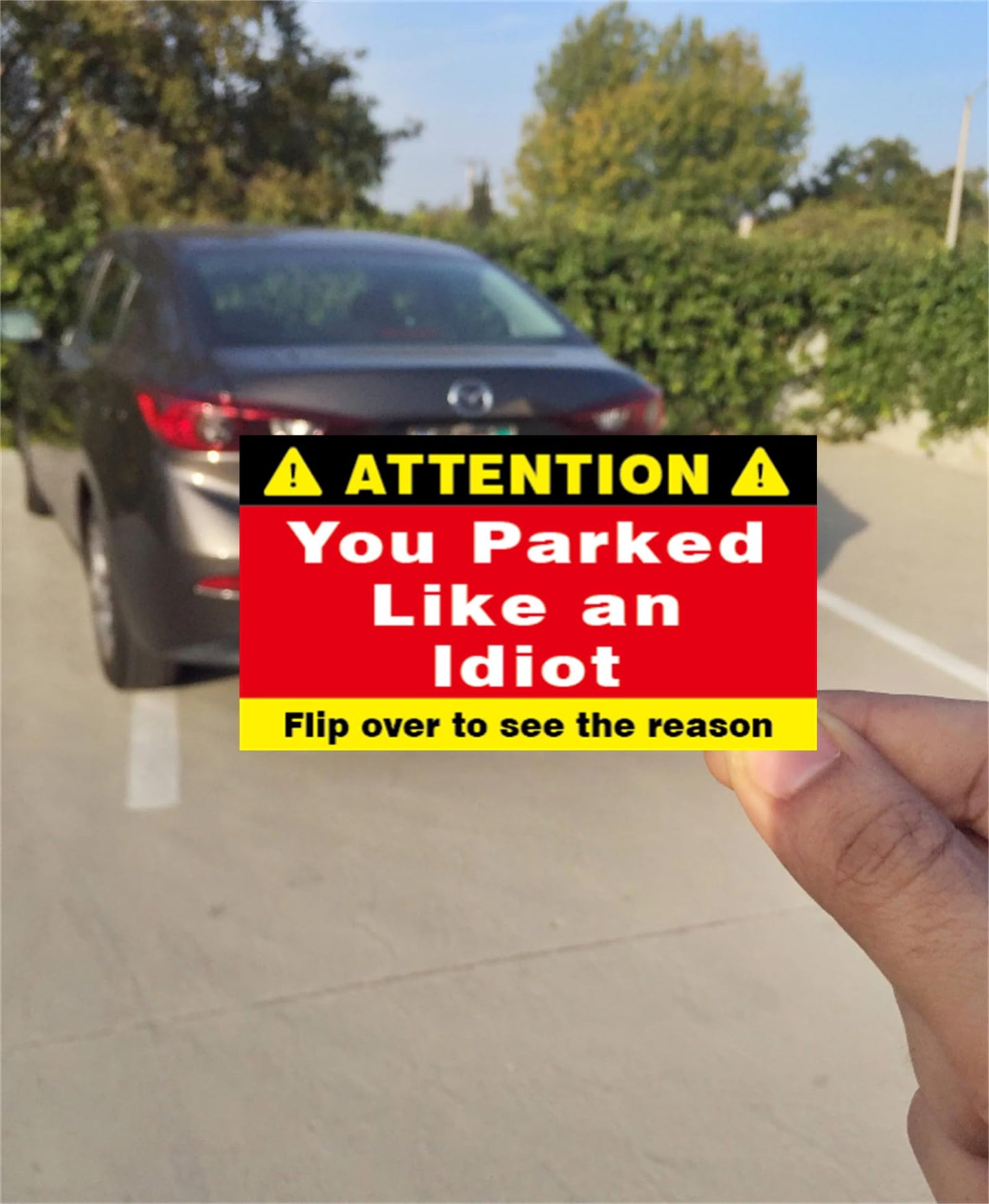 Hileapx Bad Parking Cards - 50Pcs Funny Car Accessories, 3.5"x2" Paper Cards in Red, Perfect Gift for Adults