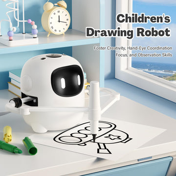Rivgot Drawing Robot For Kids With 150 Cards, Voice Interactive Educational Drawing Machine, Montessori Painting Learning Toys F
