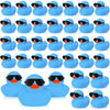 Sosation 36 Packs Mini Rubber Ducks With Sunglasses Sets 2.2 Inch Bath Squeaky Rubber Duckies Cute Float Bathtub Toys For Little One Birthday Party Favors Class Prizes Car Decor(Blue)