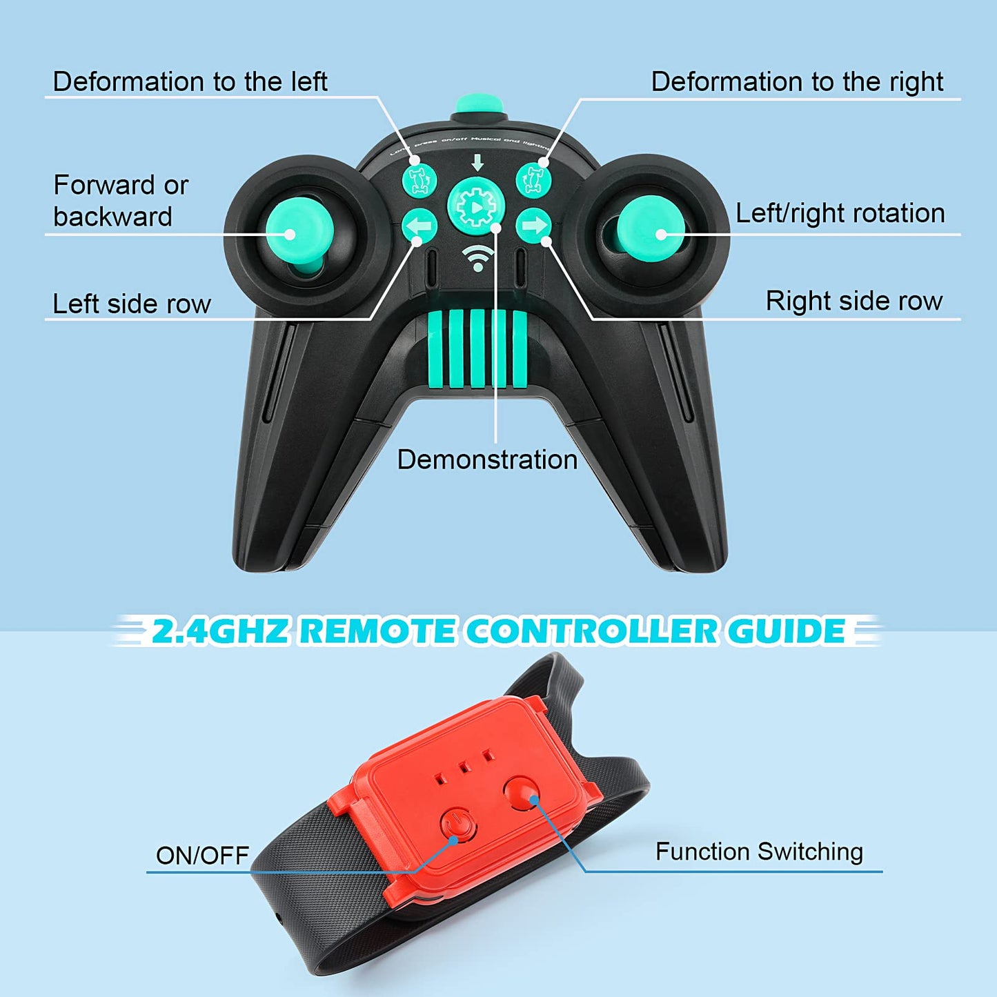 DDAI RC Cars Gesture Sensing Stunt Car - Best Gifts for Boys 6-12 Year Old 360 Rotating 4WD Remote Control Transform 2.4Ghz Hand