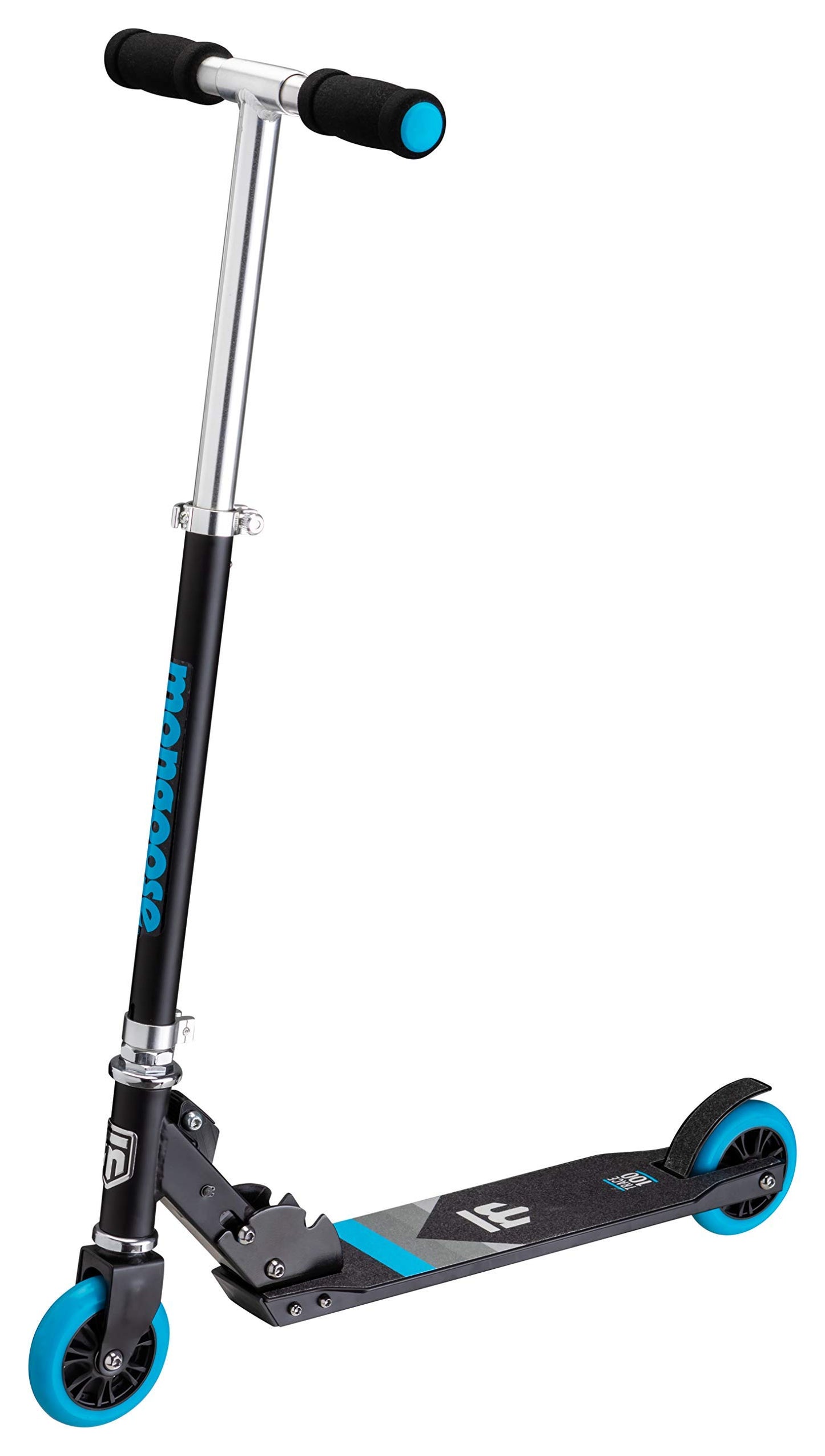 Mongoose Trace 100 Kick Scooter For Youth Adult Boys And Girls, Lightweight, Quick-Release & Easy Folding Scooter, With 100Mm Wh