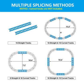 Joyldias 16Pcs Straight Tracks For Electric Ride On Trains And Train Carriages