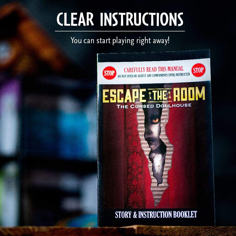 ThinkFun Escape the Room: The Cursed Dollhouse - Escape Room Experience for Ages 13+, Small Multi-Color Game (7353)
