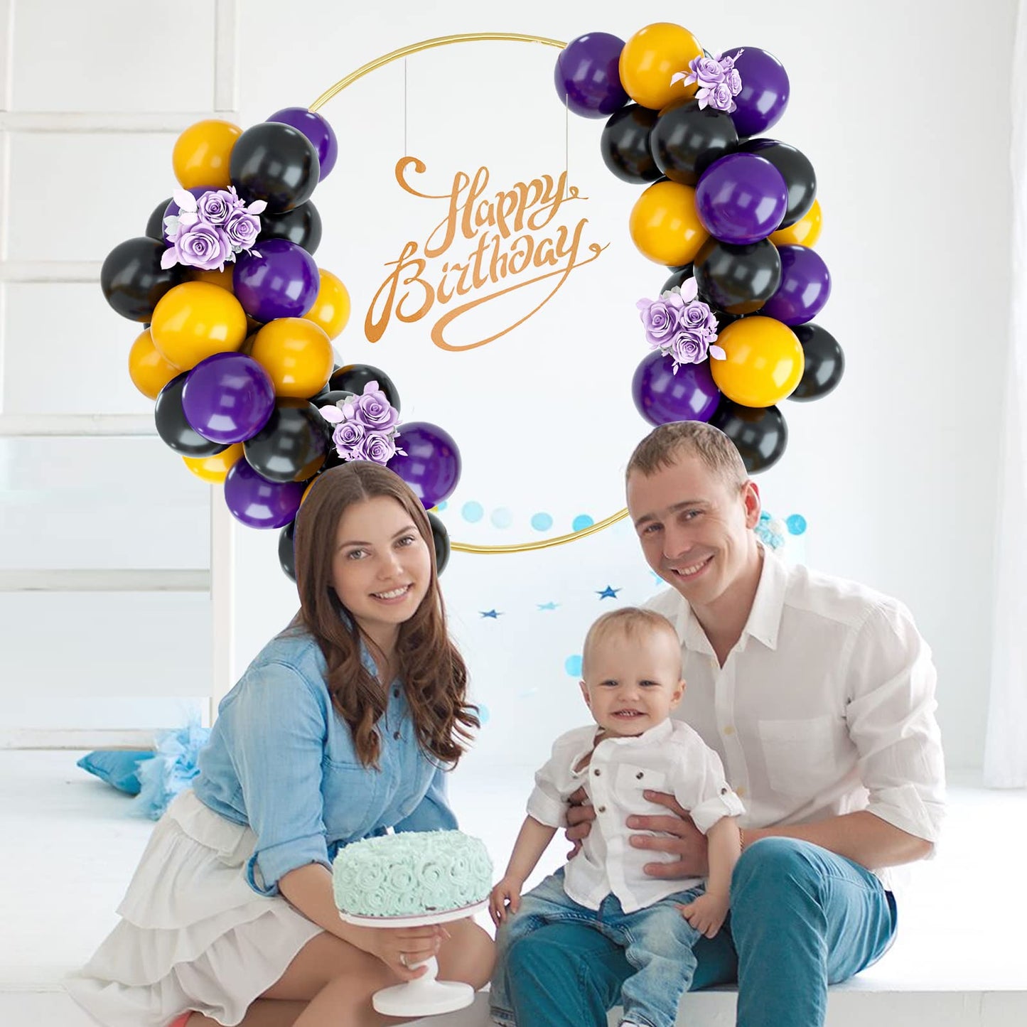 Balloons Purple Black Yellow, Purple Yellow Black Birthday Balloons, 50Pcs Latex Balloons For Birthday Decoration Wedding Baby S