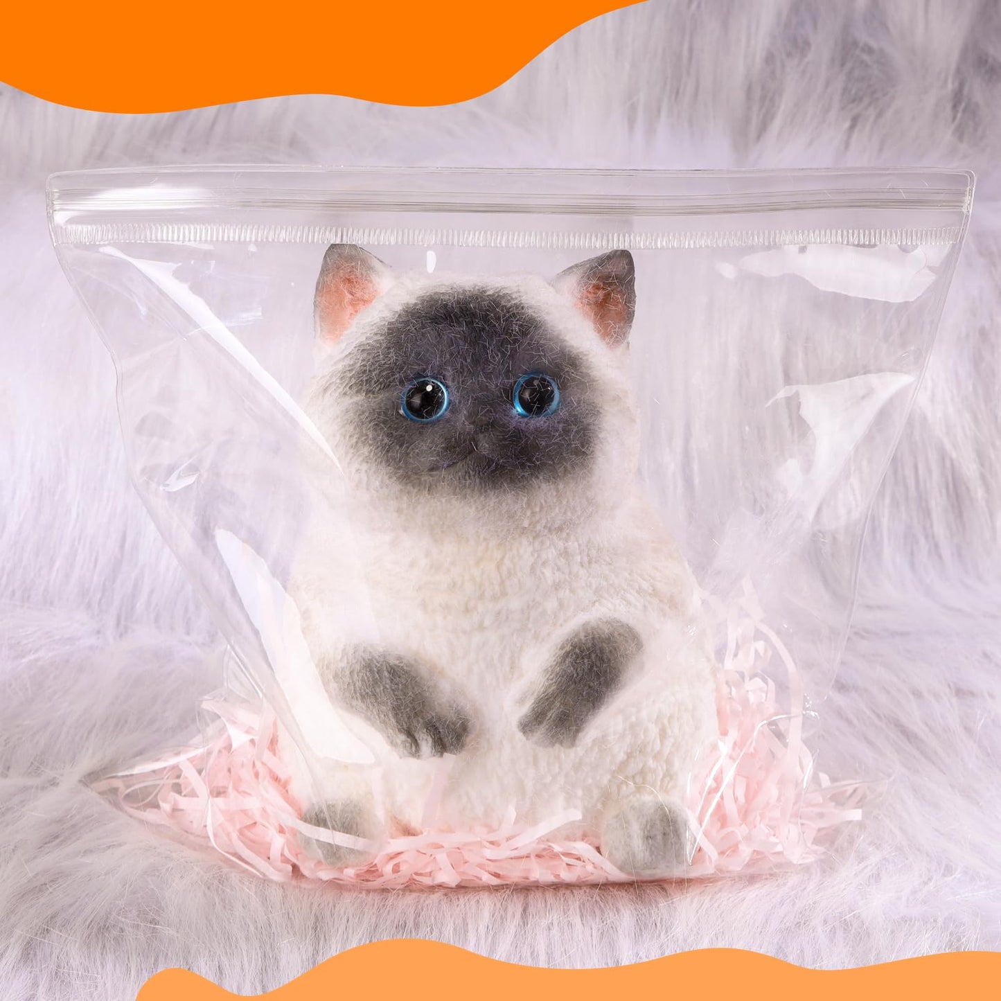 Big Taba Cat, Handmade Large Cat Taba Squishy Toys, Stress Relief, Funny, Cute Soft Cat Squishy Stress Toy Gifts (Large Siamese