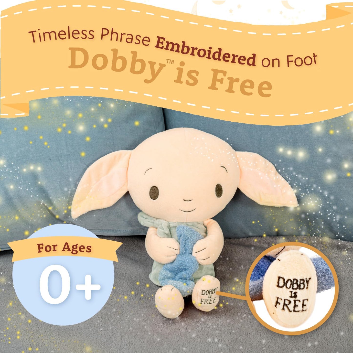 Kids Preferred Harry Potter Dobby Plush Stuffed Animal The Lovable House Elf Holding His Iconic Sock For Babies, Toddlers, And Kids 15 Inches