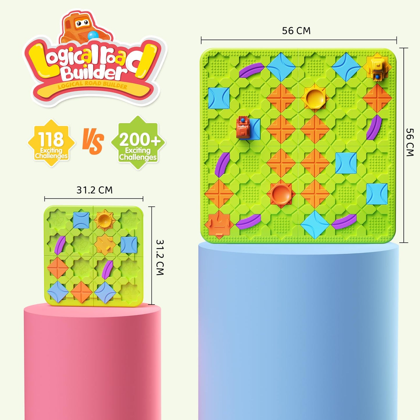 Brain Stem Activity Logic Kits, Board Teaser Games & Puzzles Toys With 200+ Challenges, 4 Difficulty Levels For Kids Ages 3-10,