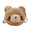Amamcy Cute Stuffed Animal Purse For Girls 3D Bear Panda Head Crossbody Bag Fluffy Pig Frog Shoulder Bag Plush Animal Bag