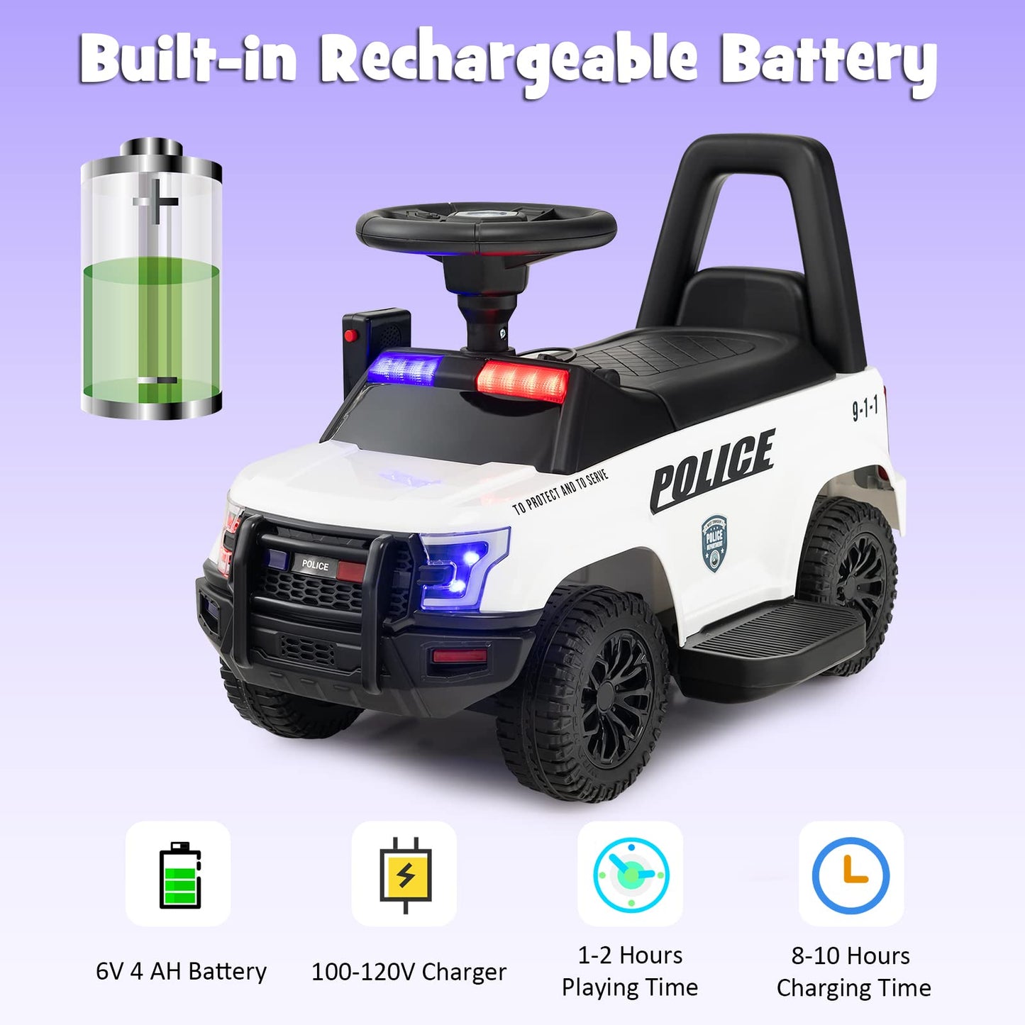 HONEY JOY Ride On Push Car, Licensed Mercedes Benz Push Cars for Toddlers w/Horn, Music, Lights, Under Seat Storage, Foot-to-Flo