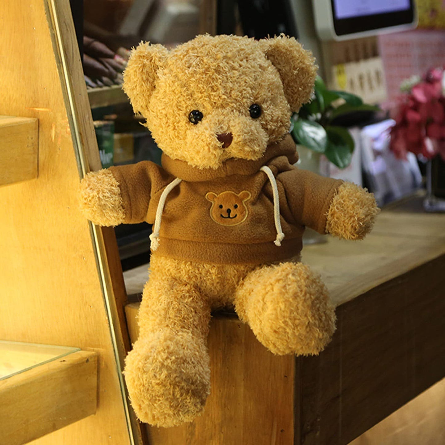 11.8 Inches Teddy Bear Stuffed Animals Soft Plush Cute Teddy Bear With Hoodie Doll For Boys Girls (Brown)