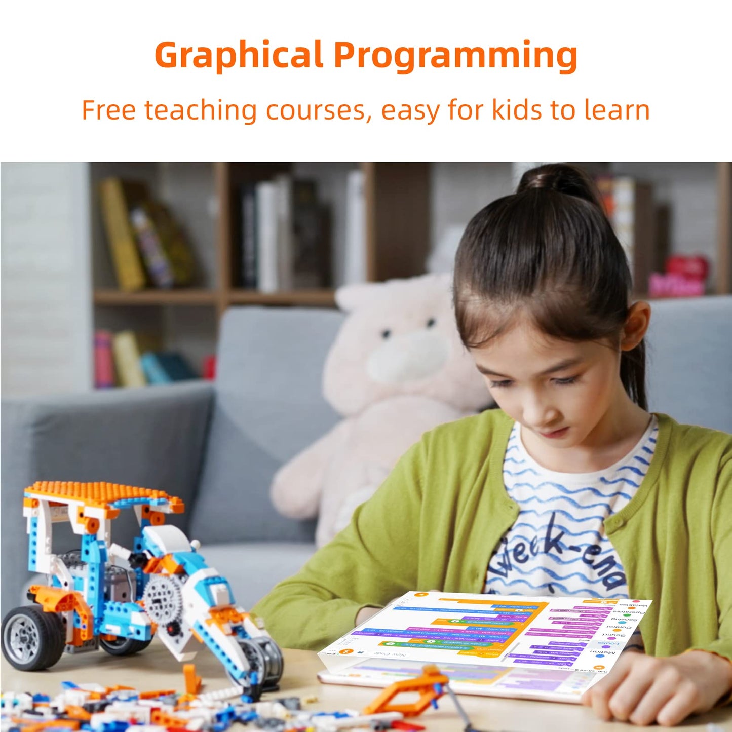 Apitor Robot X Robot Building Kit, 12-in-1 Programmable APP RC Robot/Car Robotics Coding Set, STEM Projects Educational Birthday