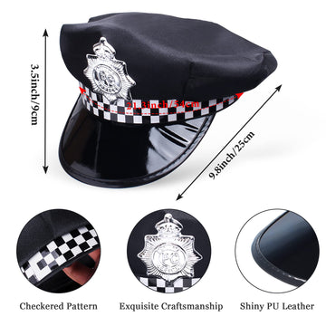 Keymall Kids Police Costume Set-7 Pcs Police Officer Dress Up For Boys-Hat,Vest, Badge,Whistle,Sunglasses,Handcuff,Baton (Set B)