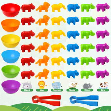Counting Toys Matching Game For Kids With Sorting Bowls Preschool Learning Educational Activities Toys Color Classification And