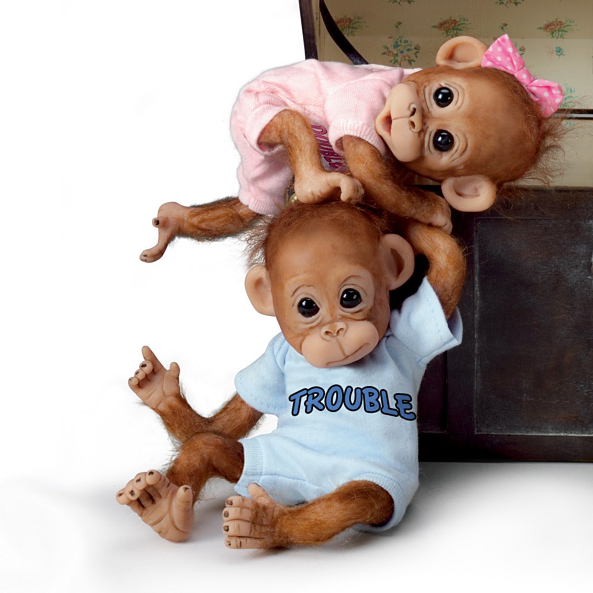 The Ashton-Drake Galleries Monkey Baby Doll Set: Double Trouble