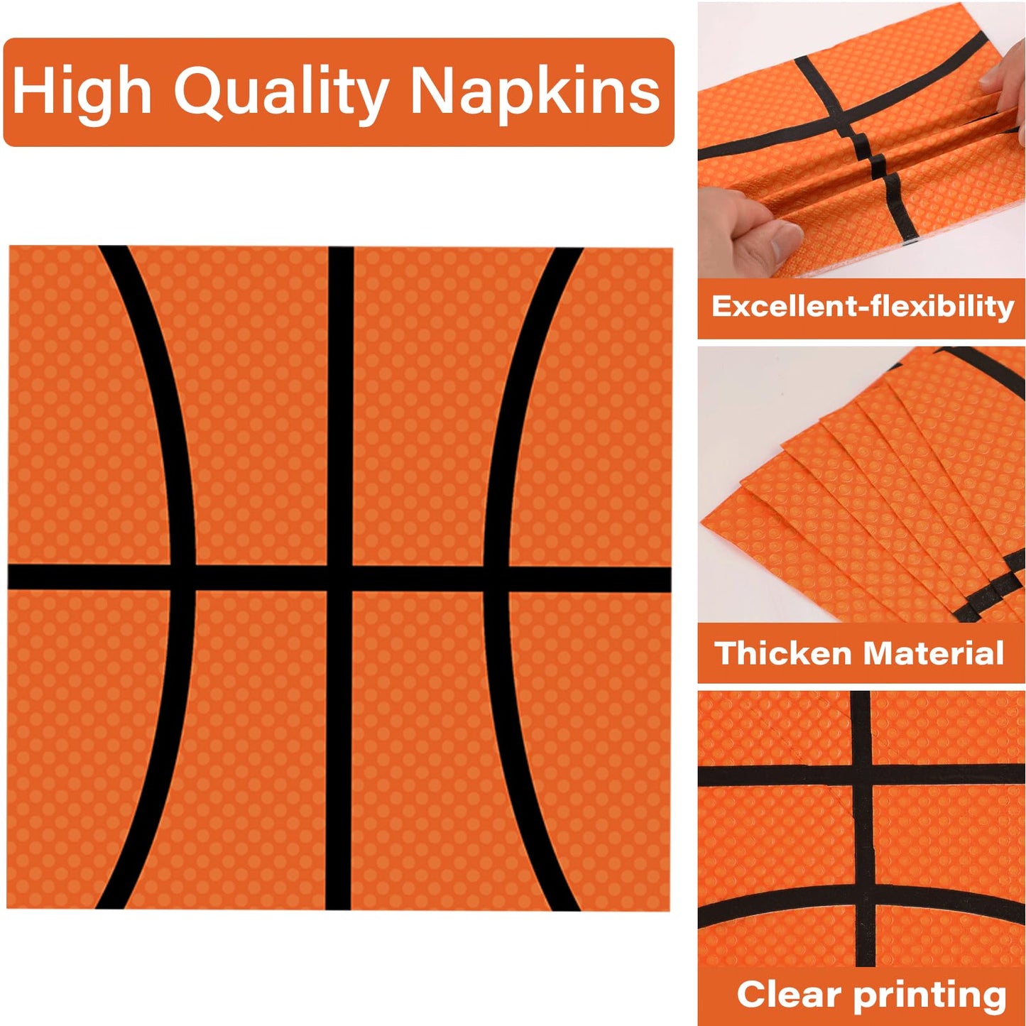 Qyeahkj 100 Pcs Basketball Birthday Party Supplies Basketball Sports Themed Party Plates And Napkins Basketball Party Decoration