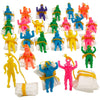 Kicko Mini Vinyl Paratroopers - 48 Pack Parachute Men - Assorted Colors Cool Airborne Army Guy Action Figures - for Kids, Boys,
