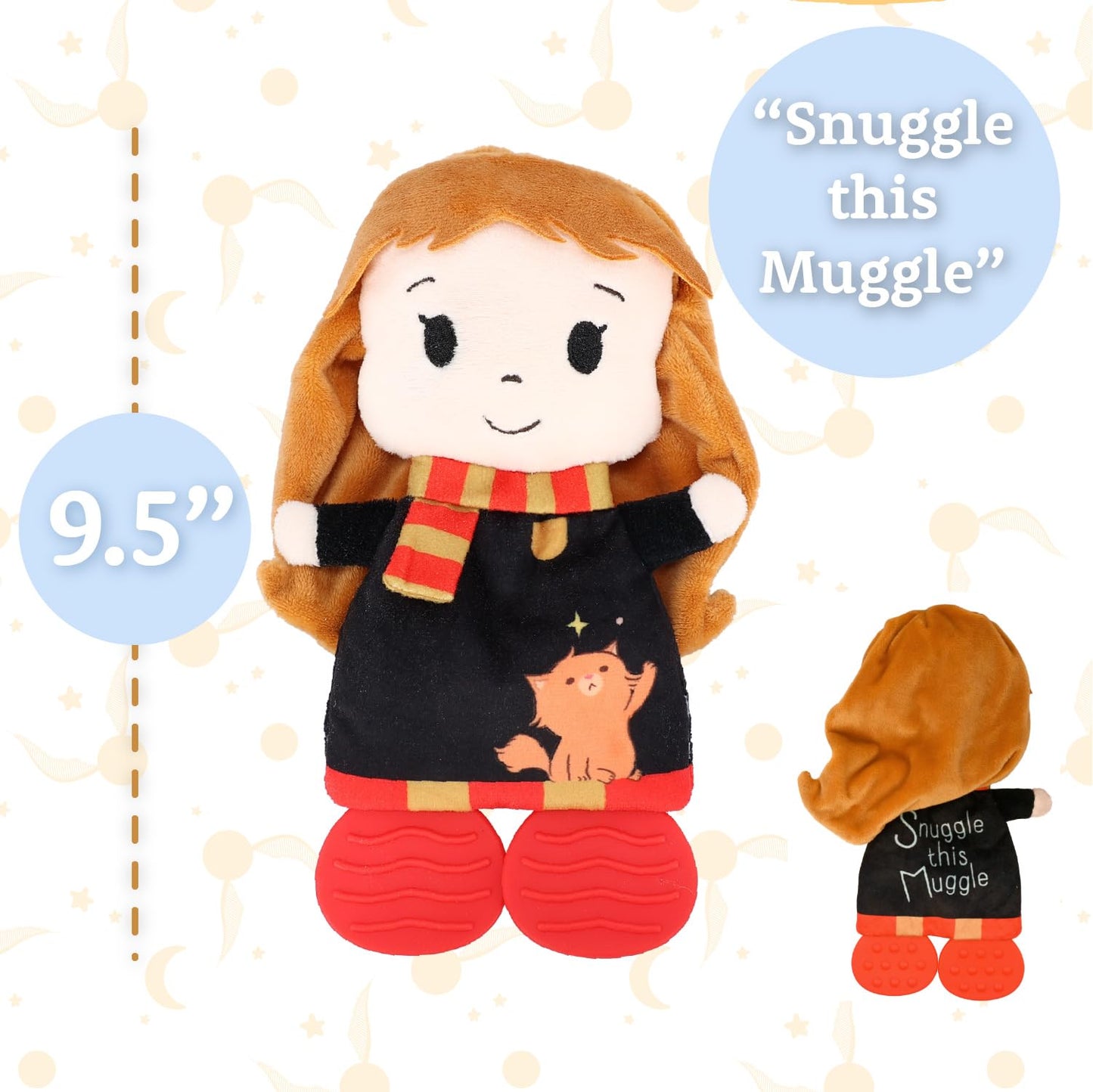 Kids Preferred Harry Potter Hermione Teether Plush Toy Crinkle Cloth For Newborn Baby Boys And Girls, 10 Inches