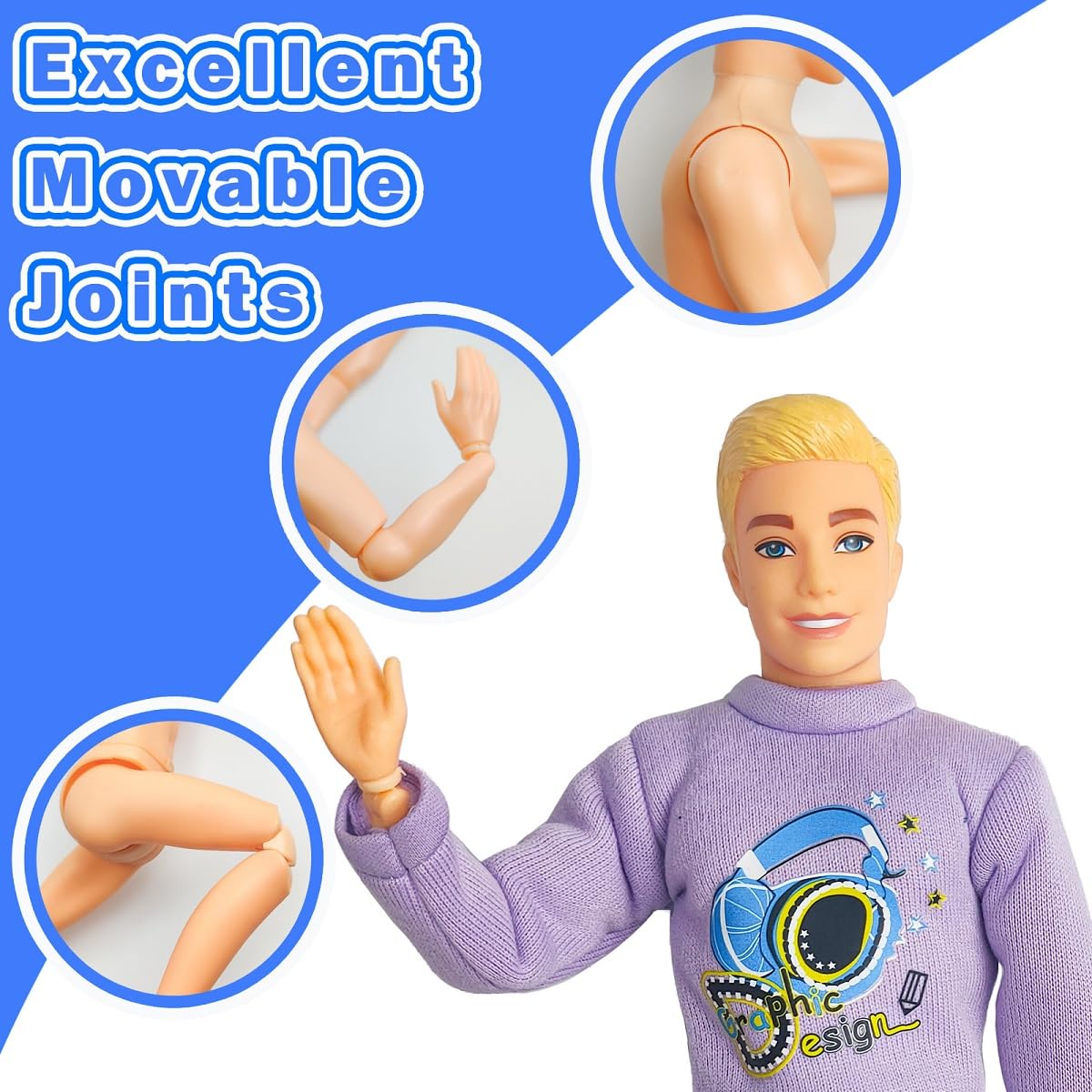 Chioldilly Interactive Family Toy Fun Action Figures Set, Imaginative Educational Family Doll Play, For Kids 3+(Editions A)