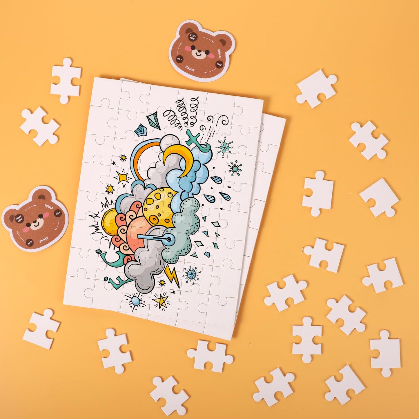 8 Sheets Blank Puzzles for Kids 5.9 x 7.9 Inch / 15x20cm Blank Puzzles 48 Piece Blank Jigsaw Puzzle Paintable Puzzle All White Puzzles for Kids Birthday Activity Party DIY Craft
