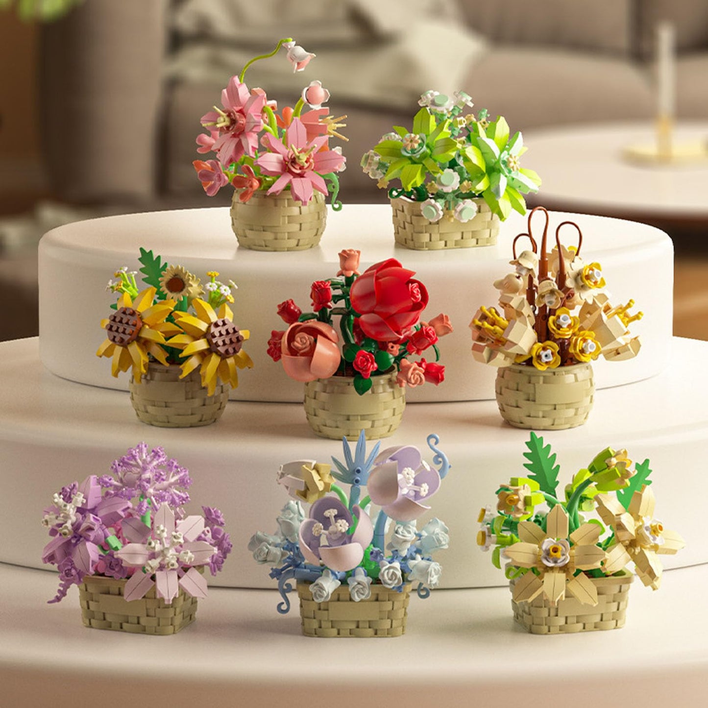 Mini Flowers Building Block Set,Flower Blocks Toys,Plants And Succulent Toys,Building Block Flowerpot,Botanical Collection Birth