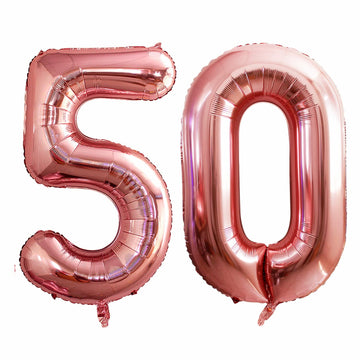 Goer Number 50 Balloons For 50Th Birthday Party Decorations,42 Inch Jumbo Foil Helium Balloons For 50Th Anniversary (Rose Gold)