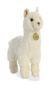 Aurora Realistic Miyoni Alpaca Stuffed Animal - Lifelike Detail - Cherished Companionship - White 11 Inches