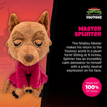 You Tooz Youtooz Master Splinter Plush 9 Inch, Soft Stuffed TMNT from Teenage Mutant Ninja Turtles by, Black