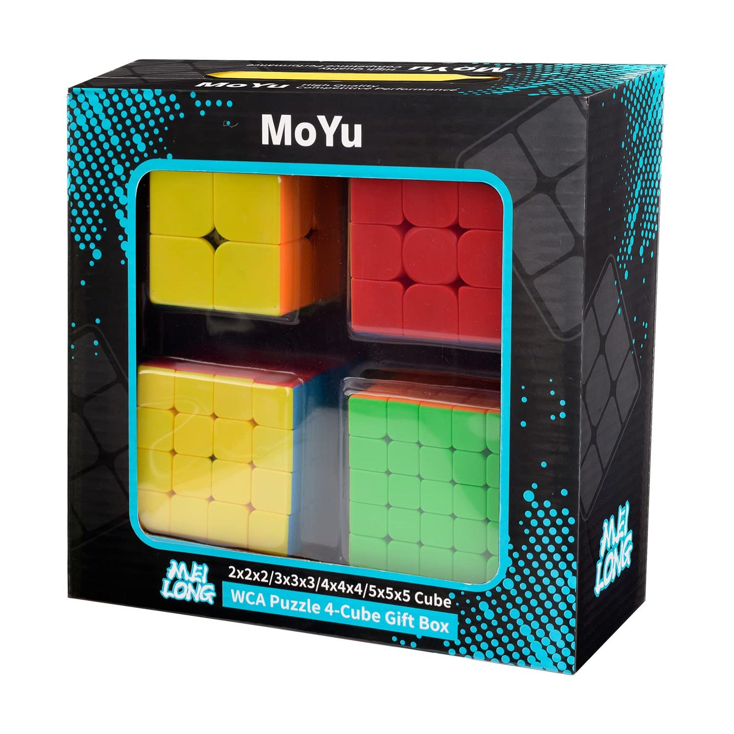 D-Fantix Speed Cube Set, Meilong Mf2S 2X2 Mf3S 3X3 Mf4S 4X4 Mf5S 5X5 Stickerless Speed Cubes Bundle With Gift Box