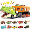 SpringFlower 11 in 1 Dinosaur Toys, Dinosaur Toys for Kids 3-5, Dinosaur Truck with 10 Pull Back Cars, Toddler Boy Toys Age 3 4