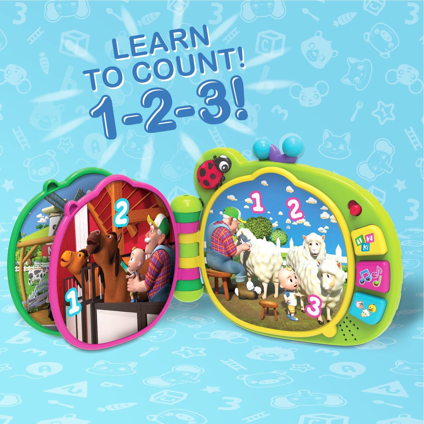 Cocomelon Learning Book Interactive Toy For Toddlers, 3 Learning Modes, Music, 50 Learning Phrases, Officially Licensed Kids Toys For Ages 18 Month