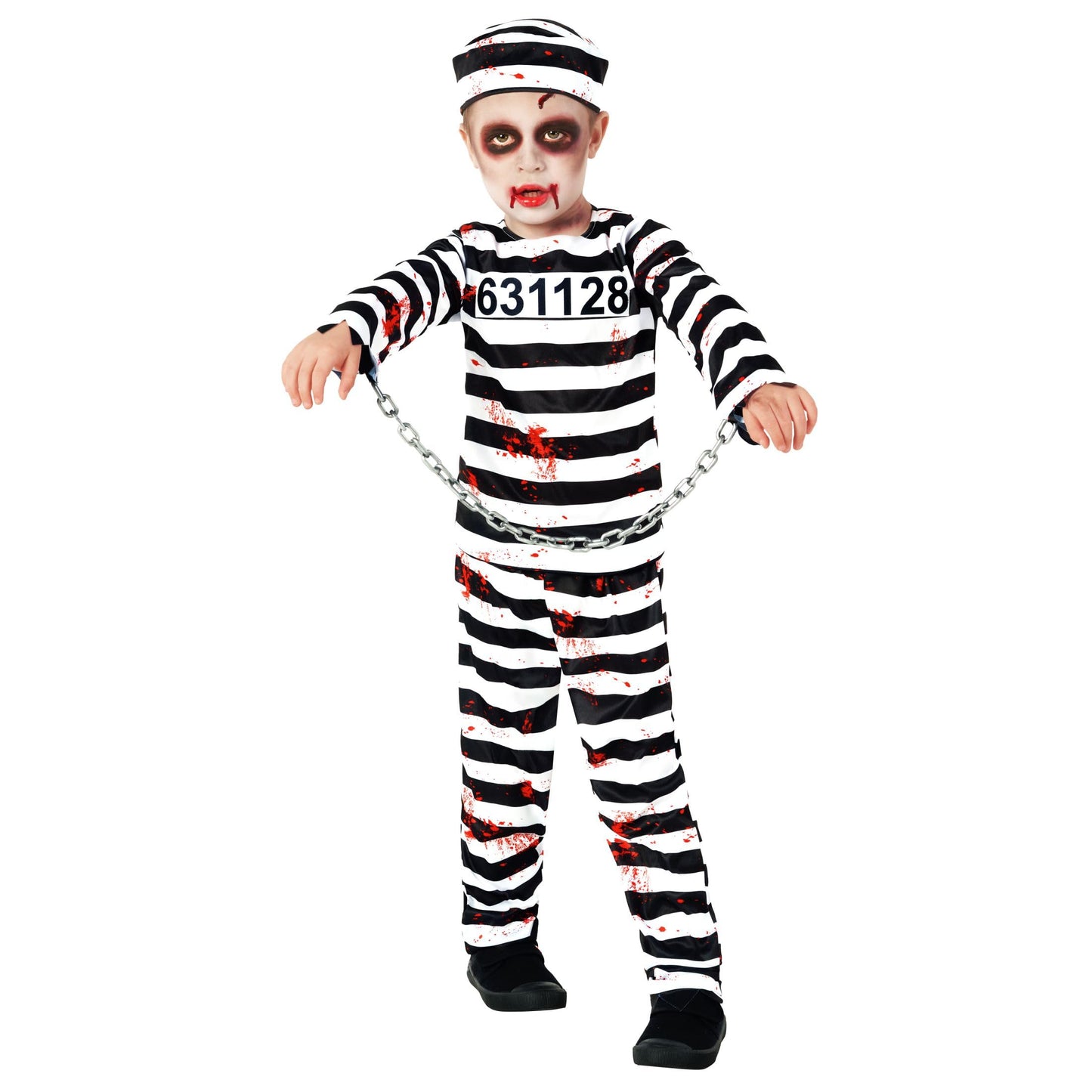 Morph Kids Prisoner Costume Kids Boys Jail Costume Kids Escaped Convict Costume Prison Costume For Kids Halloween Costumes For Boys Kids Inmate Costume L