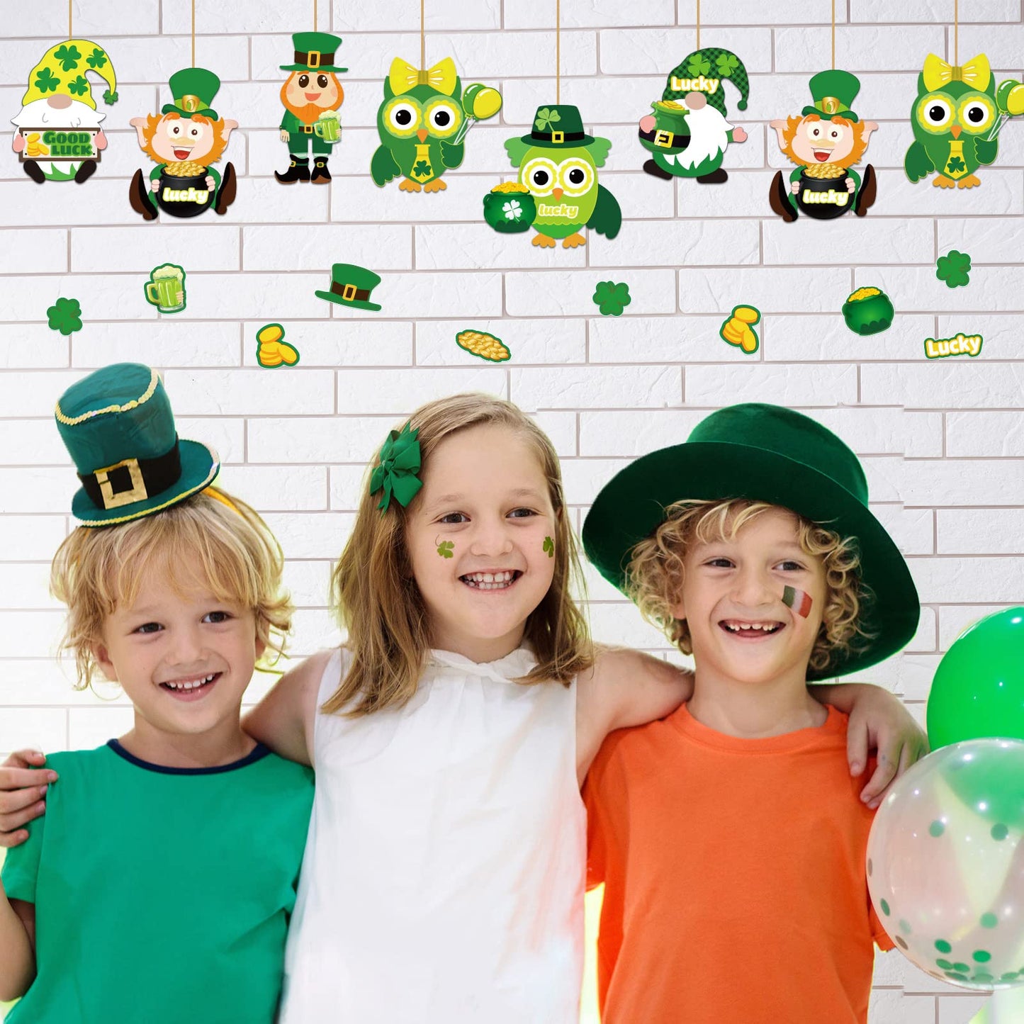 Chiazllta 30 Pcs St. Patricks Day Craft Kits For Kids Diy Leprechauns Shamrock Owl Gnome Sticker Craft Ornament St. Patricks Art