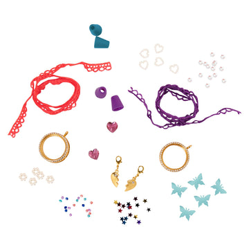 Craftabelle – Living Lockets Creation Kit – Locket Making Kit – 85Pc Necklace Set With Charms And Beads – Diy Jewelry Kits For Kids 8 Years +