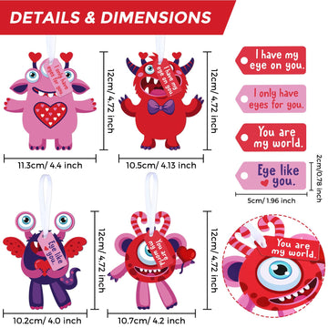 Sumind 36 Sets Valentines Day Craft Kits for Kids, DIY Craft Ornament Valentine Class Game Activities Paper Craft Hanging Ornam