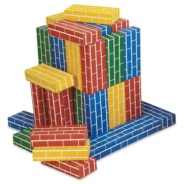 Lillian Vernon Primary Building Bricks - Kids Cardboard Bricks, Each 9' X 4' X 2' (Set Of 24)