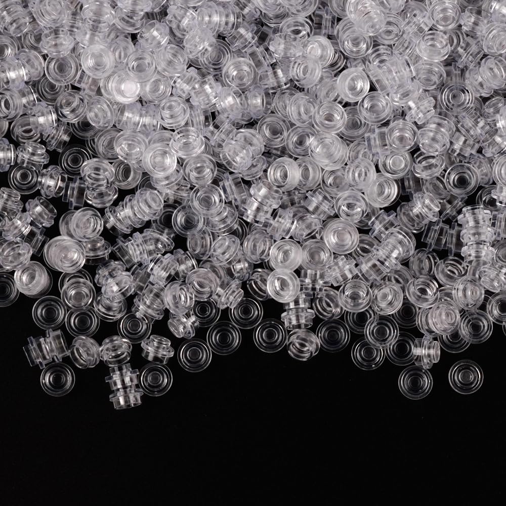 Wsryltch Clear Bricks Bulk Pieces Accessories - 1X1 Round Plates Studs Dots Basic Classic Building Block, Pixel Arts Creative Pl