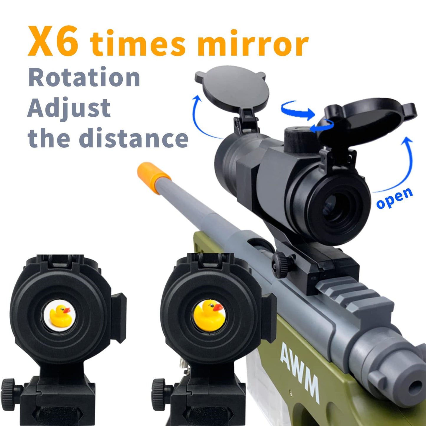 AGM MASTECH AWM Shell-tossing Blaster Set 40 Official Foam Darts 4-Dart project piece 2 Magazines Fun Playset for Boys Kids and mature-themeds (White)