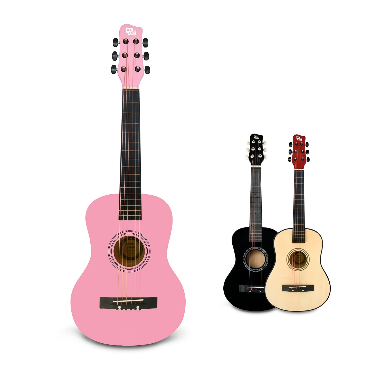 Cb Sky 30 Wooden Pink Acoustic Guitar/Girls Gift/Kids Musical Toys/Musical Instrument For Age 3-5 5-9