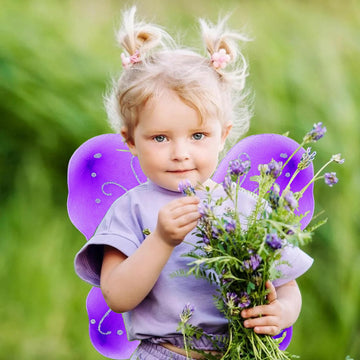 Nenmatte Fairy Girls Wings Sparkle Angel Wings Girls Butterfly Wings For Birhday Party Halloween Costume Dress Up (Purple)