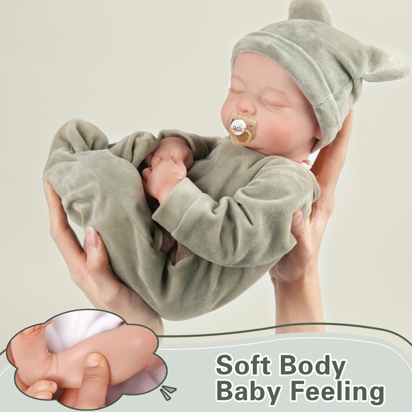 Babeside Lifelike Reborn Baby Doll - 20' Handmade Real Life Realistic Newborn Soft Cloth Body Baby Boy With Toy Accessories Gift Set For Ages 3+