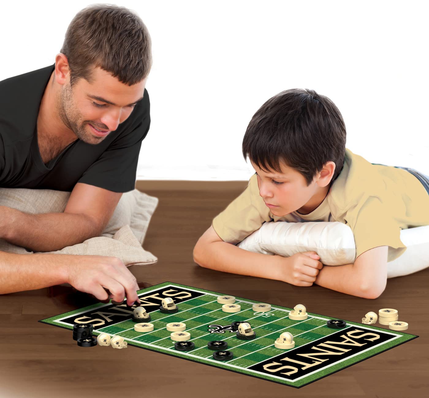 MasterPieces Family Game - NFL New Orleans Saints Checkers - Officially Licensed Board Game for Kids & Adults , 13 x 21