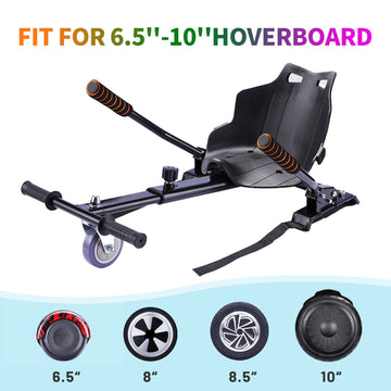 SIMATE Seat Attachment Combo, Go Kart Accessories with Adjustable Frame Length for 6.5 8 10 into Self Balancing Scooter, Ideal G