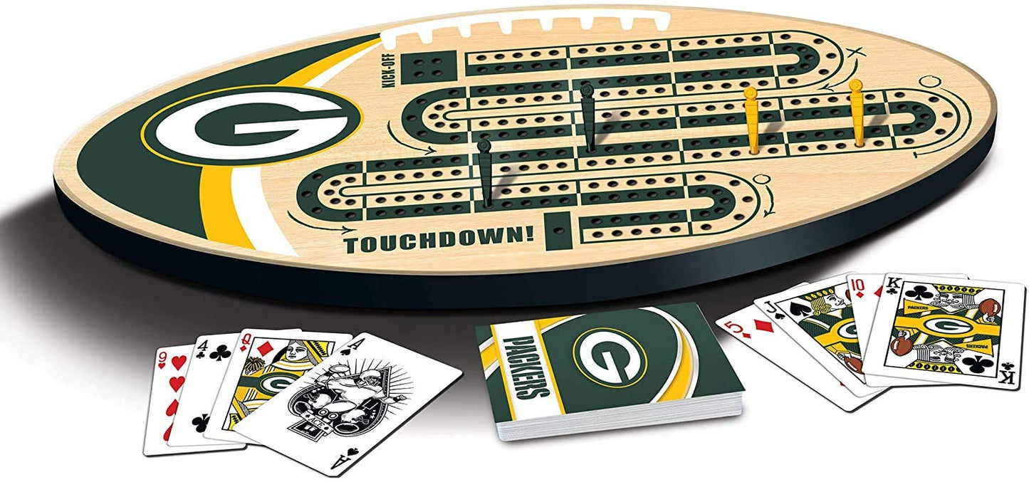 MasterPieces NFL Green Bay Packers Cribbage Game Set, 14" x 40", Team Color, Model 41951, Durable Blend Material