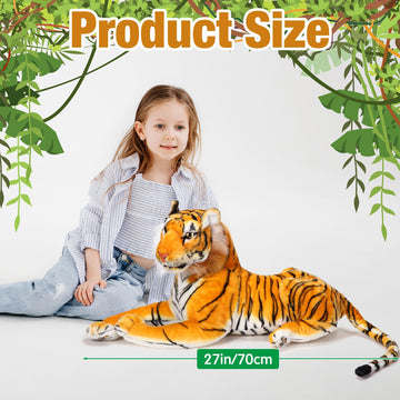 Syhood 27 Inch Large Tiger Stuffed Animal Tiger Plush Giant Tiger Toy, Suitable For Birthday Gifts