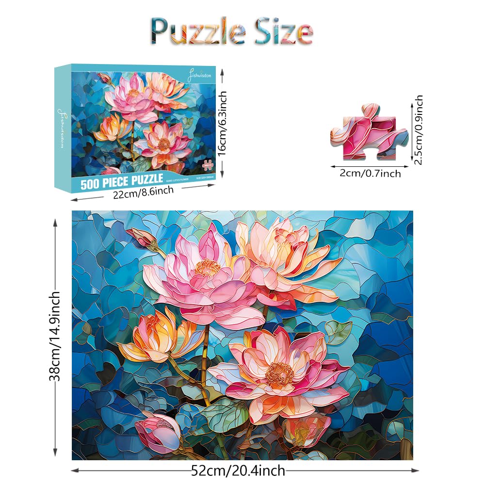 Fishwisdom 500 Piece Hard Challenging Jigsaw Puzzle For Adults And Teens And Kids, Fun Perfect Idea Gift For Happy Family Games