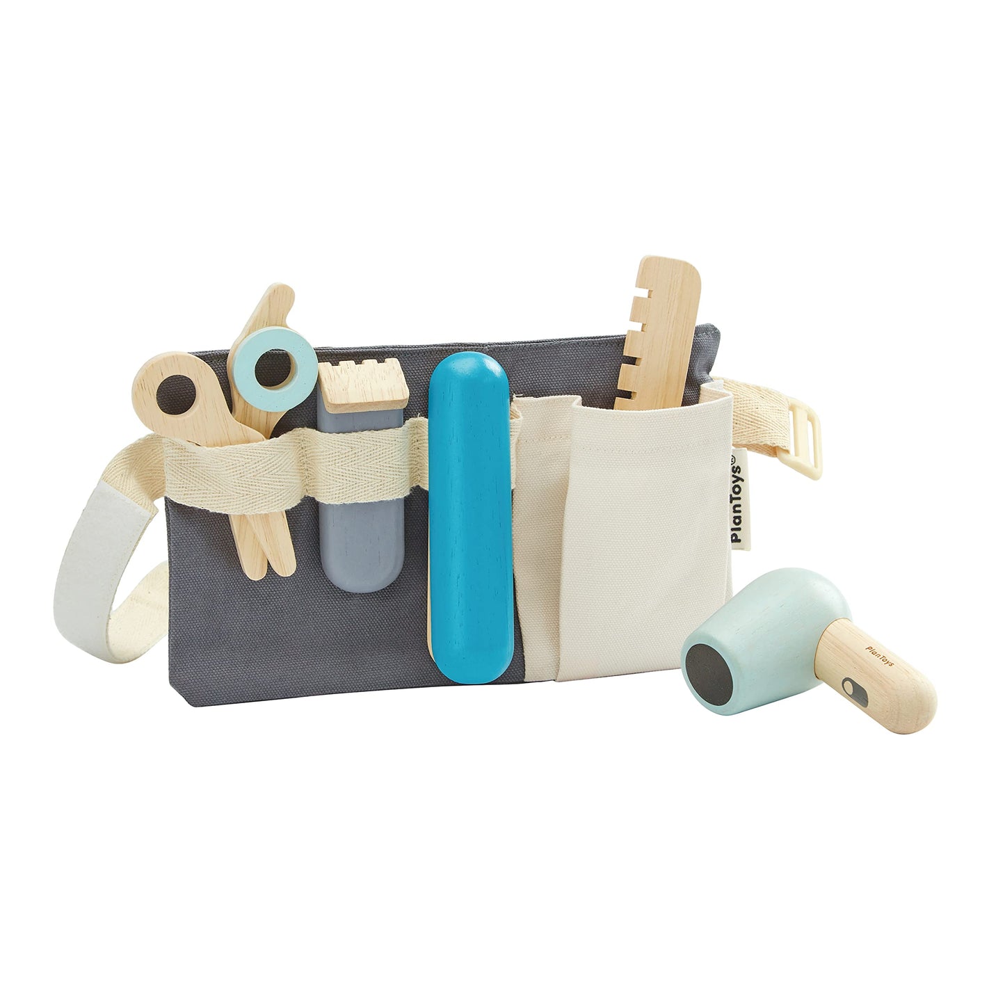 PlanToys Hair Dresser Pretend Play and Role Play Set (3492) | Sustainably Made from Rubberwood and Non-Toxic Paints and Dyes