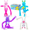 4 Pcs Easter Bunny Pop Tube Sensory Toys,Easter Basket Stuffer for Toddler Kids Boy Girls,Bunny fidgets Suction ADHD Autism Toy,