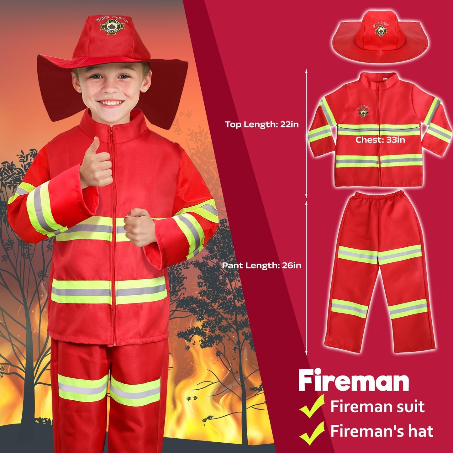 Loyo Kids Role Play Dress Up Clothes For 3-8 Years Old Play, 4 Sets Astronaut/Doctor/Fireman/Construction Costume For Kids And Toddlers Boys Halloween Costumes