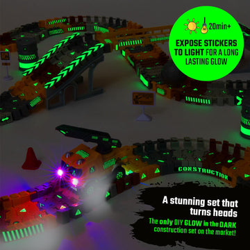 Jitterygit Construction Race Track Site Toy - Including Sandbox Vehicles, Trucks, Excavator, Bulldozer, Dump Truck, Crane - Birthday Gift For Kids, Boys, Girls, Toddlers For Ages 3 4 5 6 7 8 Year Old