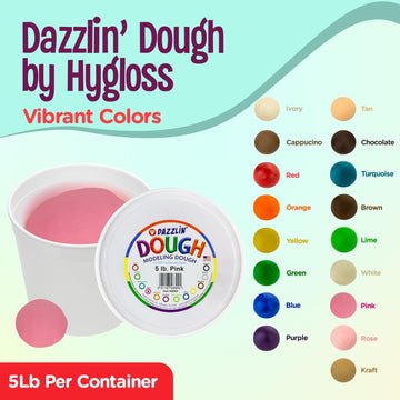Hygloss Products Dough, Non-Toxic Modelling Compound for Arts & Crafts, Learn, Bulk Pack, 5lb. Pink
